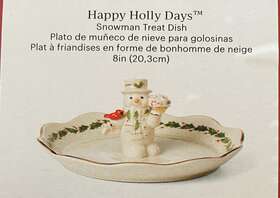 892959 Lenox Happy Holly Days Snowman Treat Dish New In Box
