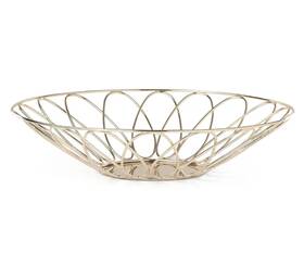 L885599 Lenox Kate Spade Arch Street Bread Basket Gold Metal Fruit Bowl 13 Inch New