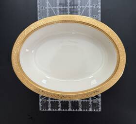 Lenox M-135 Vtg Westchester Oval Vegetable Bowl Gold Backstamp Excellent