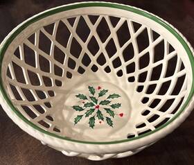 Xd10.5 Lenox Xd10 Holiday Open Weave Basket Christmas Fruit Bread H5 Inch