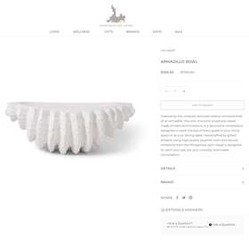Lily Juliet 850022632105 775 White Matt Outside Armadillo Home D Cor Handcrafted Large Bowl