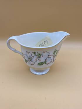 4lc1 Limoges Dogwood American Creamer Flowers Porcelain 22k Gold