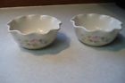 995114 Lot Pfaltzgraff Bowls Ice Cream 2 Fluted Rare Mint Fruit Dish Rose Tea