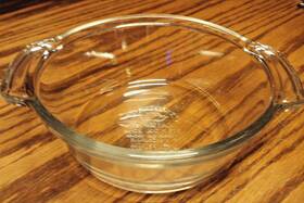 23-1036 Lovenware L Ovenware Glass Casserole Clear Dish 20oz Round D 5.75 Inch W/handles-made Usa N25