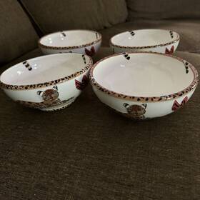 4827030 Lynn Chase Designs Four 4 Jungle Jamboree Salad Bowl Retired
