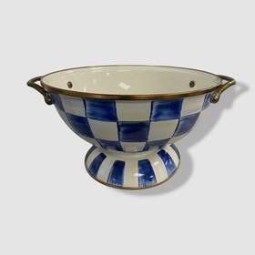 Mackenzie-childs 840115635182 Blue Royal Check Enamel Almost Everything Bowl