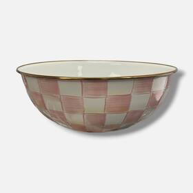 Mackenzie-childs 840115676680 Mackenzie-childs Pink Rosey-check Enamel Everyday Serving Bowl