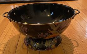 Mackenzie-childs 846823084236 Flower Market Black Everything Bowl