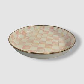 Mackenzie-childs 846823119334 Pink Rosey Check Large Abundant Serving Bowl