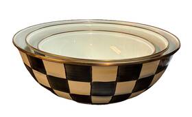 89401-40 Mackenzie-childs Enamel Mixing Bowl Serving For Entertaining Set Of 3