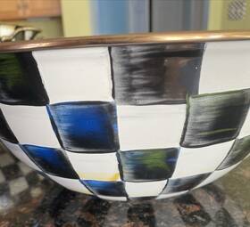 89402-40 Mackenzie-childs Courtly Check Large Everyday Bowl Enamel