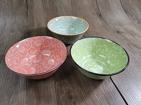 140-481 Made In Japan Set Of 3 Japanese Rice Soup Noodle Bowls 6 Inches