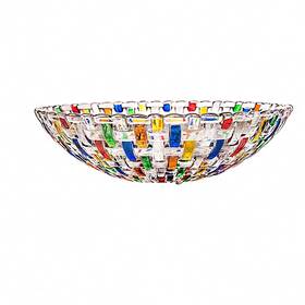 Magcolor 774803501728 Hand Painted Colorful Woven Glass Crystal Salad And Fruit Bowl Decoration Cente