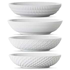 Maison Neuve 810081561037 Premium Porcelain White Dinner Bowls Set Of 4- 34oz Dinnerware K