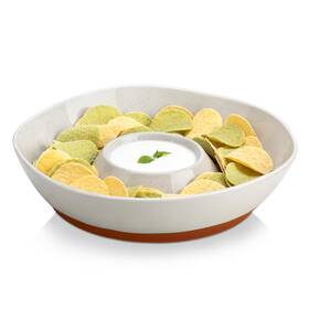 Malacasa 926681761747 Ceramic Chips And Dip Serving Tray 12 Inch Large Divided Bowls Set For Salsa