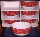 Yt355 Marcus 6 Brocade Bowls Japan Set Rose Style Neiman Nib Empress
