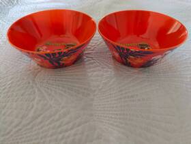 Margaritaville 789313274772 2 Original Island Lifestyle Melamine Orange Snack Cereal Bowls