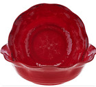 Markcharles Misilli Marseille Red Melamine Serving Bowls Rustic Distressed Scalloped