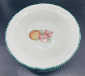 E3801 Market Day Vtg Epoch Bowls Set Of 4 Fruit And Flowers Indonesia