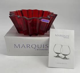 Marquis Waterford 701587271325 Mq Star Red Crystal Bowl 7 Inch Trinket / Candy Dish Decor Germany