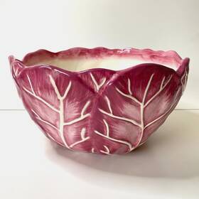 Martha Stewart 732994120968 Collection Farmhouse Pink Cabbageware Easter Serving Bowl