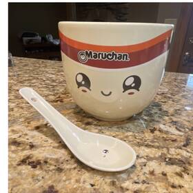 Maruchan C90-32712-2025 Ceramic Ramen Bowl And Spoon Set 18 Oz Novelty Microwave Safe 2025