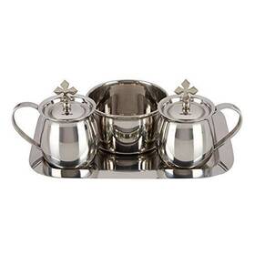 Mass Cruet Set 886083637872 Stainless Steel With Tray And Bowl