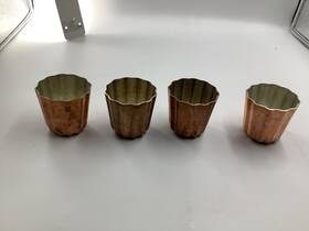 418059 Mauviel Mftpassion 4-piece Copper Tinned Canele Mold Set 2.2-in