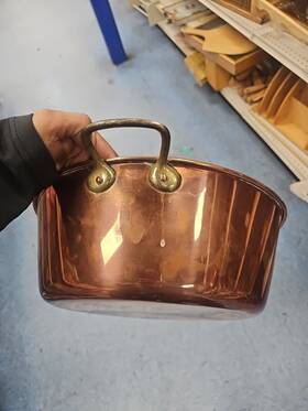 441350 Mauviel Copper Jam Pan With Brass Handles