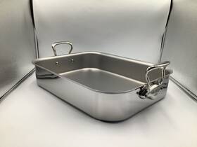 15.7x11.8-in Mauviel 521740 Mftcook Roasting Pan With Cast Stainless Steel Handles
