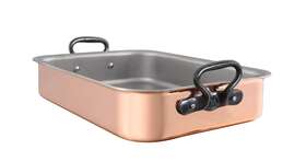 Mft200 Mauviel 650940 Ci 2mm Copper Roasting Pan With Cast Iron Handles 13 7x9 8-in