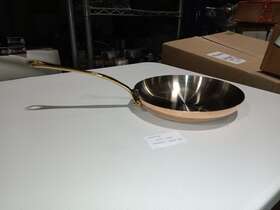 Mft150 Mauviel 672626 B 1.5mm Copper Frying Pan With Brass Handles 10.2-in