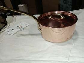 Mft200b Mauviel 681019 2mm Copper Sauce Pan With Lid And Bronze Handle 2.6-qt