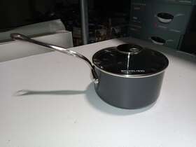 861067 Mauviel Mstone 3 Sauce Pan With Lid And Cast Stainless Steel Handle 1.8-qt