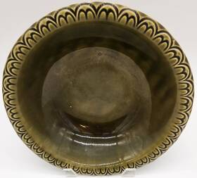 7516 Mccoy Vintage Pottery #7516 Avocado Green Wash Basin Large Bowl 12 Inch Usa