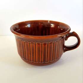 1522 Mccoy 7522 Vintage Rare Large Handled Brown Pottery Usa Bowl