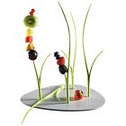 En20-m02mv-red Mebel Finger 5 Abs Removable Skewer White Food Set Red Base
