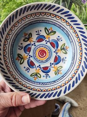Nn3481-512ti Members Mark Four 4 Tile 7.44 Inch Spanish Floral Medallion Melamine Round Bowls