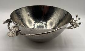 111800 Michael Aram White Orchid Dish Bowl Stainless Steel 9 Inch Wide As Is