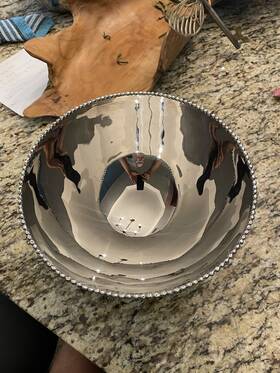 Michael Aram 790824334640 Molten 11 Inch Bowl 185. Stainless Steel . Serving