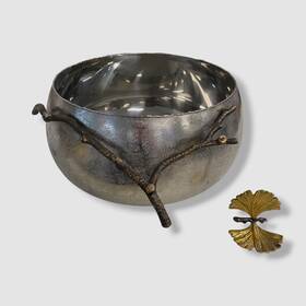 Michael Aram 790824576514 340 Silver Butterfly Ginkgo Large Serving Bowl