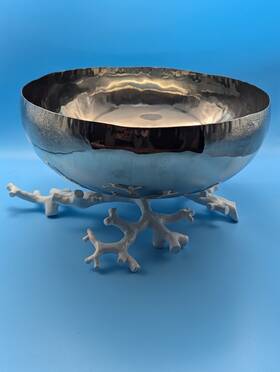 Diax8.2 Michael Aram Diax8 Footed Coral Reef Handcrafted Textured Stainless Steel 13