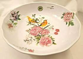 Swbb326 Michel Design Works Serveware Garden Melody Melamine Round Bistro Serving Bowl