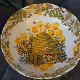 Michel Design Works Swbb341 Honey And Clover Melamine Bistro Bowl Floral Garden Bees