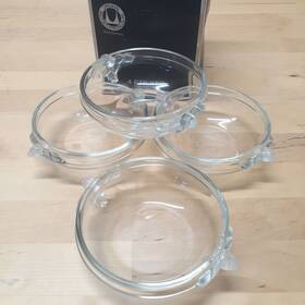 Mikasa 100/210 Walther Crystal Satin Rose Set 4 Fruit Bowls W. Germany Sa