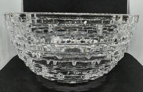 5256037 Mikasa Palazzo Crystal Bowl 7 Inch Brick Beehive Step Mcm Decor Stunning