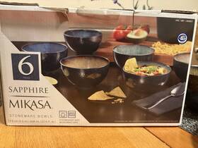 Mikasa 885991197256 Sapphire Stoneware Set Of 6 Multicolor Bowls Dishwasher And Microwave Safe