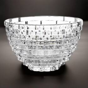 Mikasa 885991204664 Palazzo Crystal Bowl Brick Beehive Step Mcm Decor Stunning 9 In