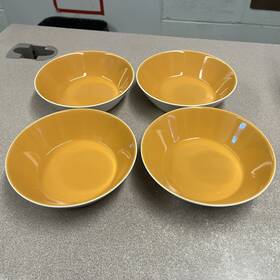 C4200 Mikasa C6300 Set Of 4 Pattern D3200/c4200 Orange And White 6 Inch Cereal Bowls 1970s