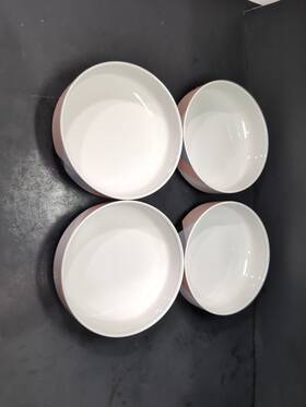 Ce912 Mikasa 4 Tempo Eighty Variations Bowls Mikvari 1980s Gray Black And Peach